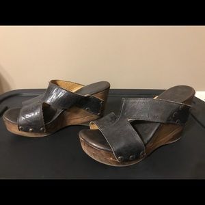 Bed Stu Black Leather Sandals 7